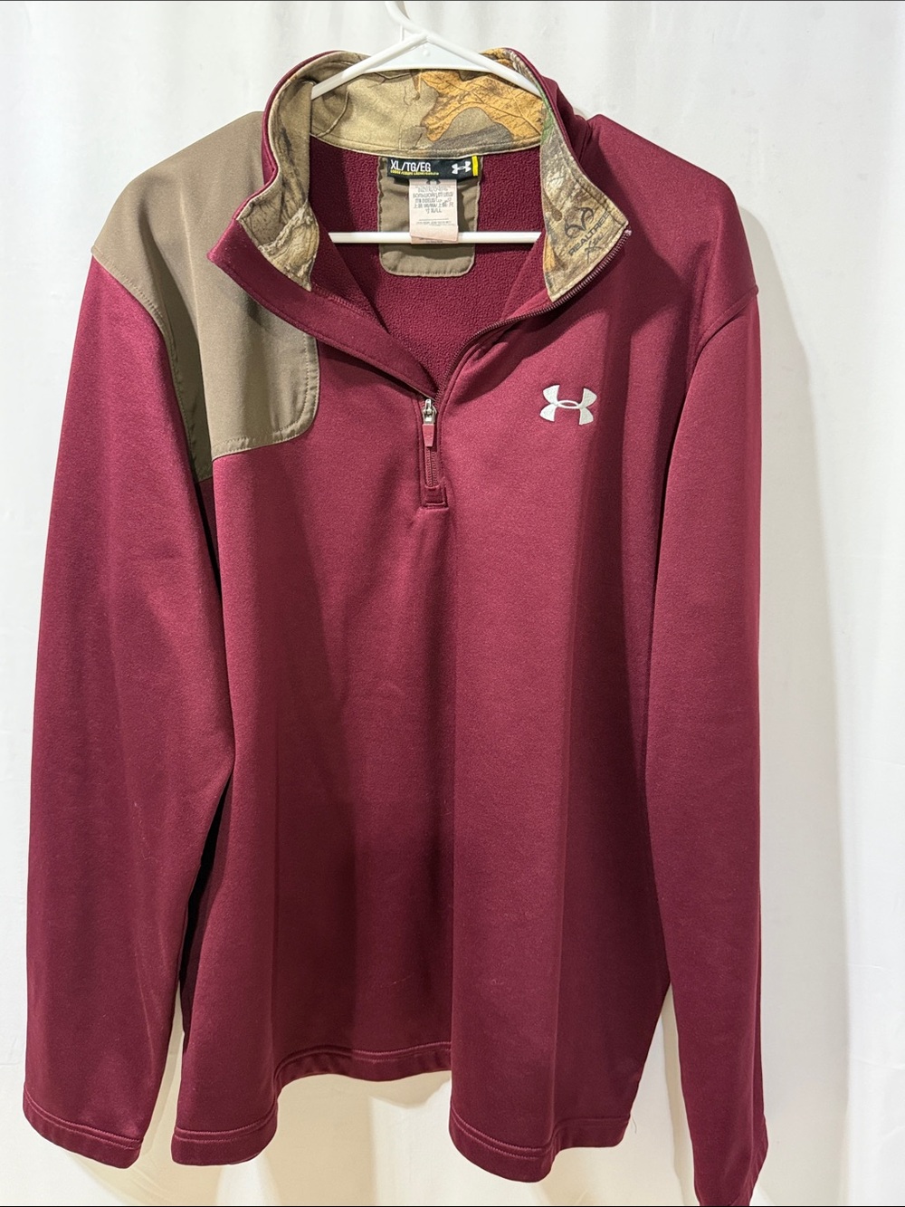 Under Armour Maroon & Tan Quarter-Zip Pullover